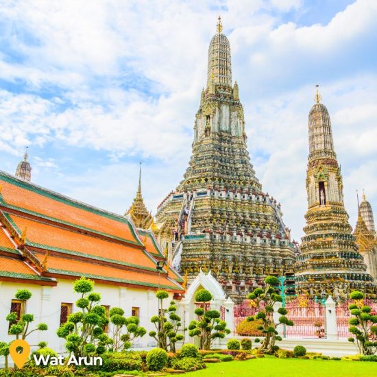 View of Wat Arun Temple in Bangkok Thailand